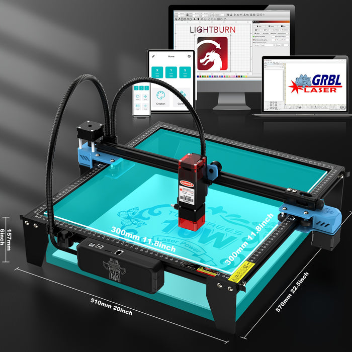 Two Trees TTS-10Pro Laser Engraving Machine With 10W Watts Of Power And A 32-bit Motherboard. Used For Cutting Plywood, Carving Text And Painting, With An Engraving Area (Working Area 11.8 * 11.8Inches)