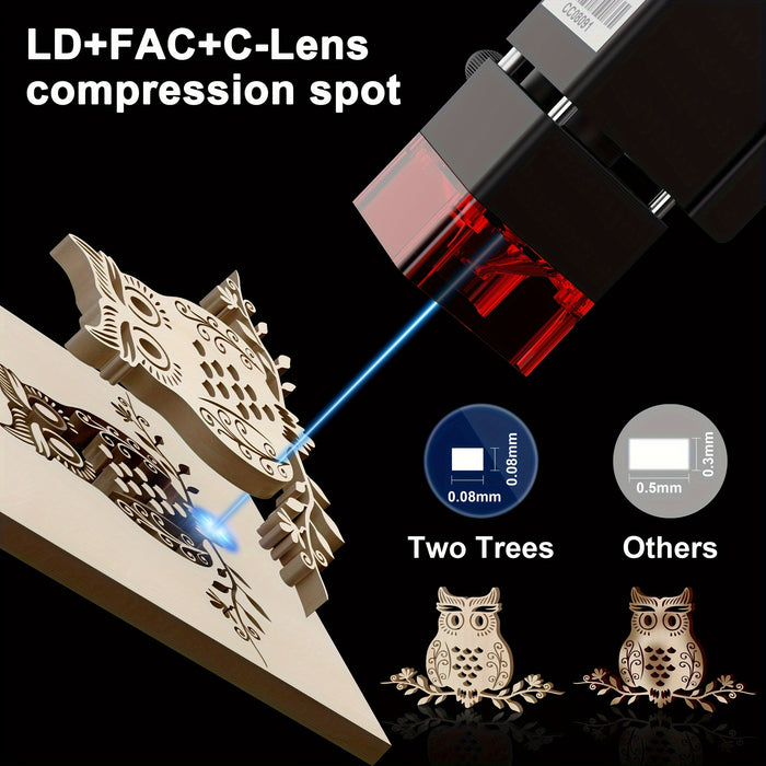 Two Trees TTS-10Pro Laser Engraving Machine With 10W Watts Of Power And A 32-bit Motherboard. Used For Cutting Plywood, Carving Text And Painting, With An Engraving Area (Working Area 11.8 * 11.8Inches)