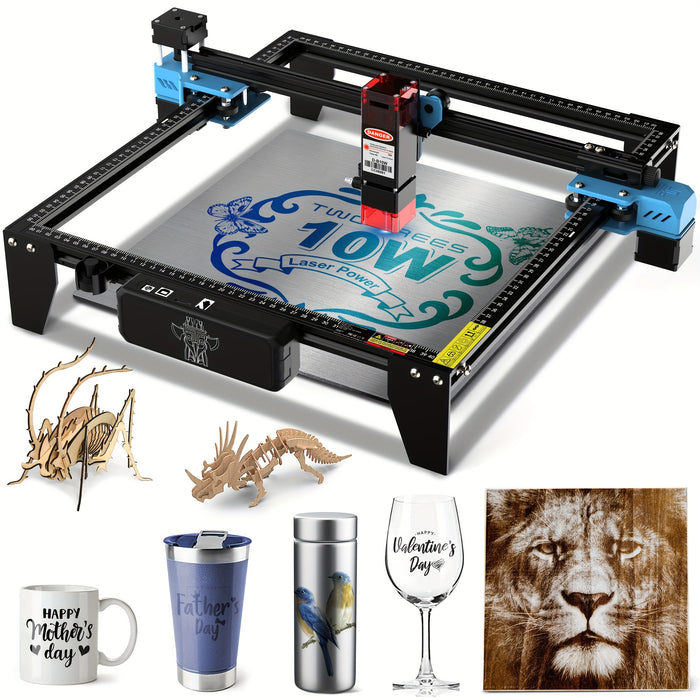 Two Trees TTS-10Pro Laser Engraving Machine With 10W Watts Of Power And A 32-bit Motherboard. Used For Cutting Plywood, Carving Text And Painting, With An Engraving Area (Working Area 11.8 * 11.8Inches)