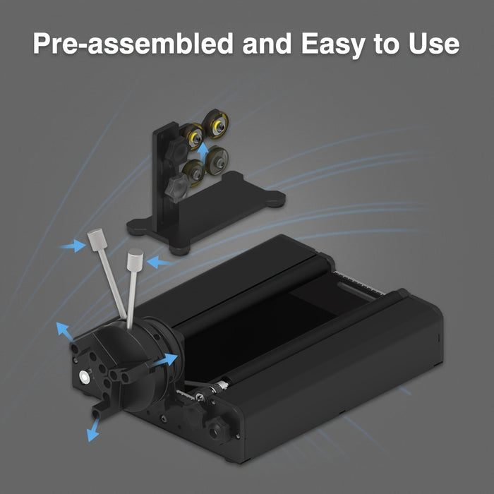 Twotrees Laser Engraver TR2 Pro 4 In 1 Rotating Module For Engraving Cylindrical Objects, Wine Glass, Tumbler, Ring, Y-axis Rotary Roller Module Jaw Chuck Rotary For Engraving For TTS-25, TTS-55, TS2