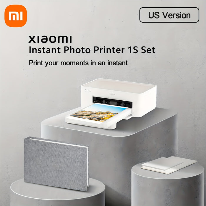 Xiaomi Mi Instant Photo Printer 1s Set, High Resolution Color Image 3/6 Inch Photo Paper Protective Laminate Instant Printing Smart Remote Printer APP Use