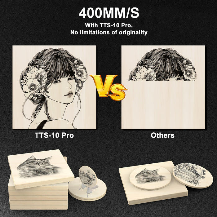 Two Trees TTS-10Pro Laser Engraving Machine With 10W Watts Of Power And A 32-bit Motherboard. Used For Cutting Plywood, Carving Text And Painting, With An Engraving Area (Working Area 11.8 * 11.8Inches)